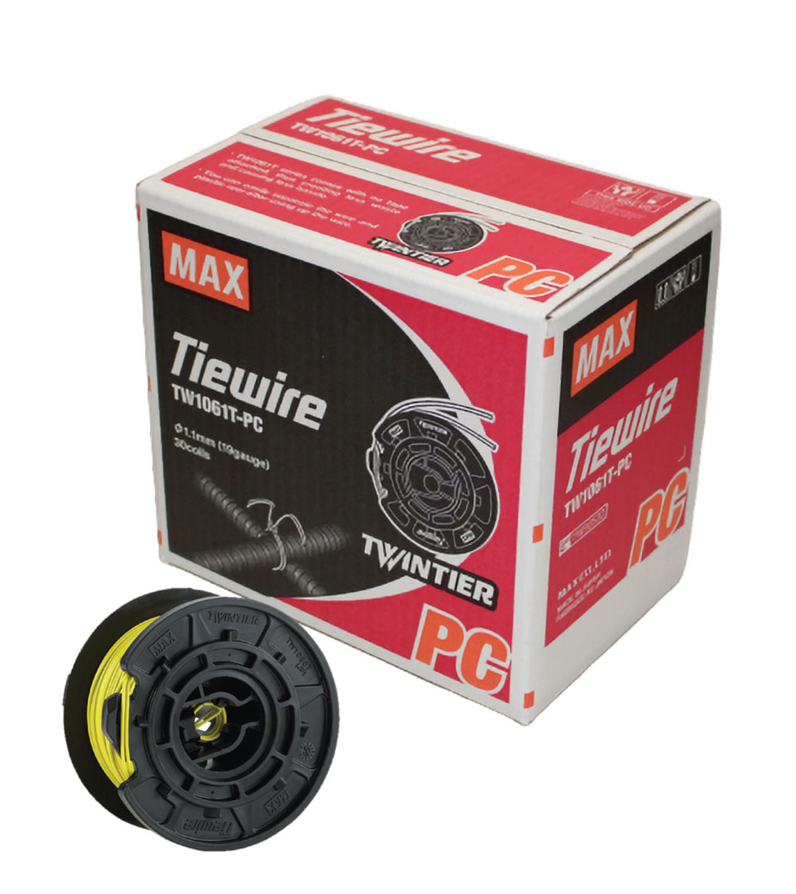 MAX USA TW1061-PC 30 Roll Box Poly Coated Tie Wire for RB441T Twin Tier