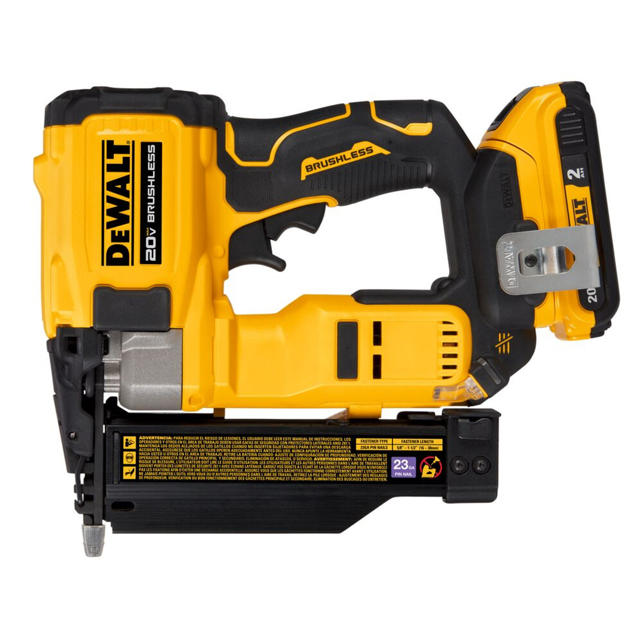 DeWalt DCN623D1 ATOMIC 20V MAX Brushless Cordless 23 Gauge Pin Nailer Kit