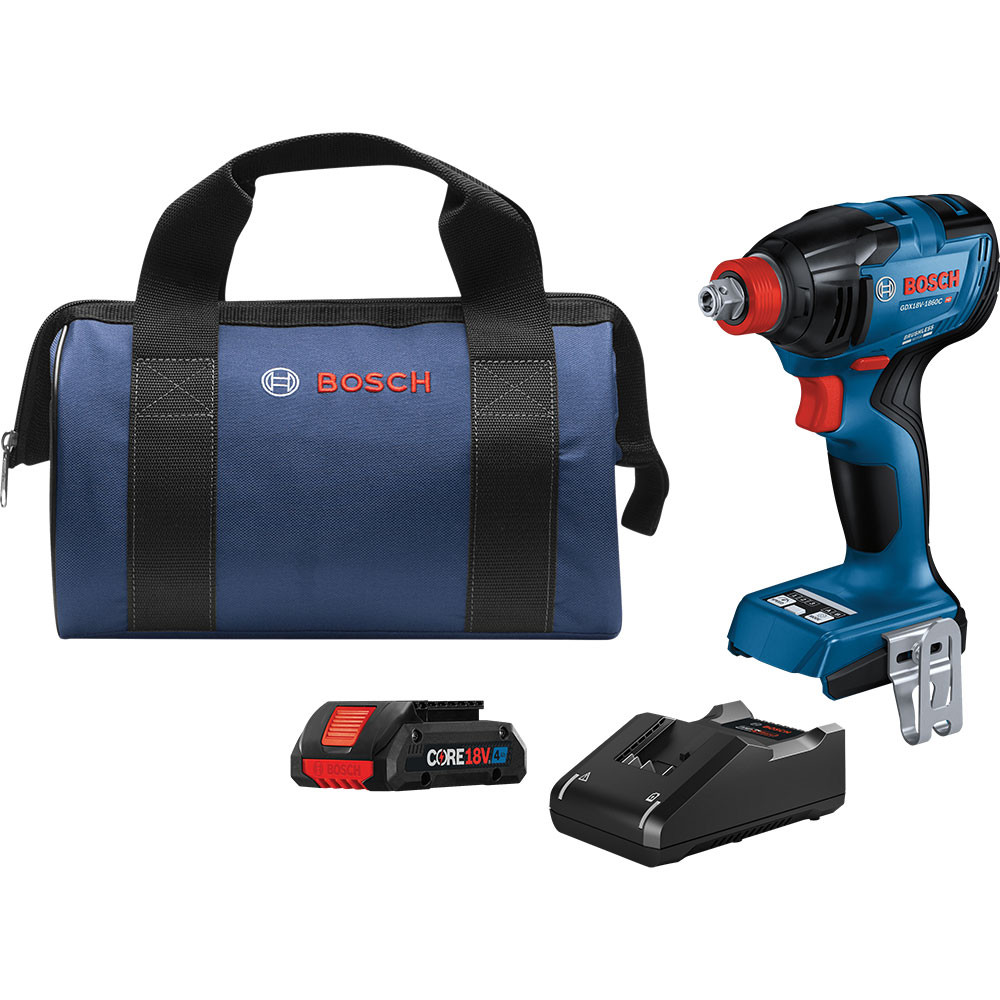 Bosch GDX18V-1860CB15 18V Two-In-One 1/4-Inch and 1/2-Inch Bit/Socket