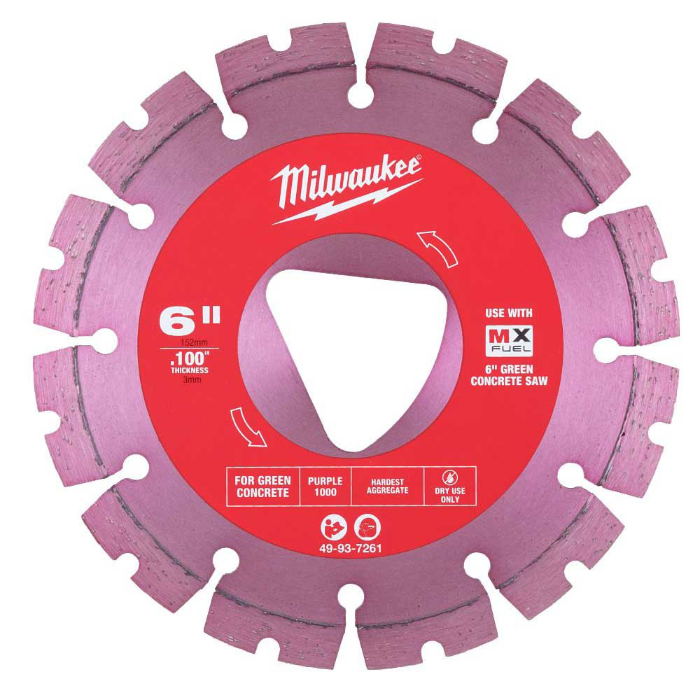 Milwaukee 49-93-7261 Purple 6-Inch x .100-Inch Diamond Blade for