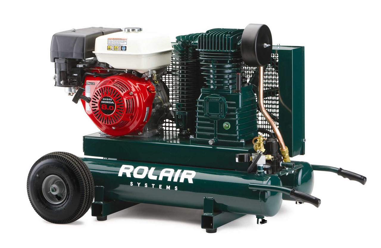 Rolair 7722HK28 9-Gallon Wheeled Gas Air Compressor with Honda