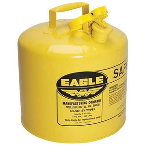 Eagle Mfg. UI50FSY 5 Gallon Yellow Type 1 Safety Gas Can with Funnel Eagle Mfg. UI50FSY 5 Gallon Yellow Type 1 Safety Gas Can with Funnel
