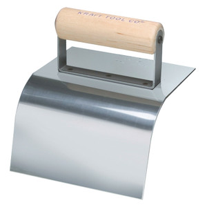 Kraft Tool CF193 6" x 5", 2" Radius Curb Tool with Wood Handle Kraft Tool CF193 6" x 5", 2" Radius Curb Tool with Wood Handle