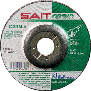 United Abrasives 20061 4 1/2" x 1/4" x 7/8" Concrete Grinding Disc United Abrasives 20061 4 1/2" x 1/4" x 7/8" Concrete Grinding Disc