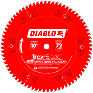 Diablo D1072CD 10" x 5/8" x 72T Blade For Composite Decking