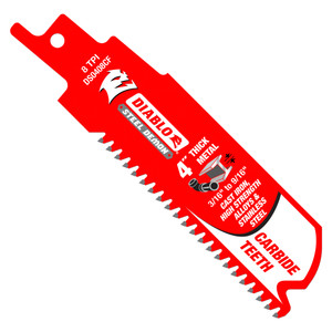 Diablo DS0408CF 4" Steel Demon Carbide Tipped Reciprocating Blade For Thick Metal Diablo DS0408CF 4" Steel Demon Carbide Tipped Reciprocating Blade For Thick Metal