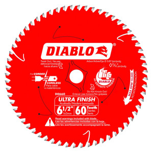 Diablo D0660A 6-1/2 Inch x 60-Tooth Ultra Finish Saw Blade Diablo D0660A 6-1/2 Inch x 60-Tooth Ultra Finish Saw Blade