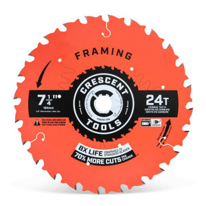 Crescent Tools CSBFR-724 7-1/4" x 24-Tooth NailSlicer Framing Circular Saw Blade Crescent Tools CSBFR-724 7-1/4" x 24-Tooth NailSlicer Framing Circular Saw Blade