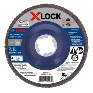 Bosch FDX2745080 4-1/2-Inch X-LOCK Arbor Type 27 80 Grit Flap Disc