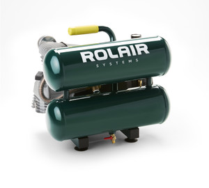 Rolair VT20ST 2 HP Low Speed 5.5CFM Direct Drive Twin Tanks Hand Carry Air Compressor
