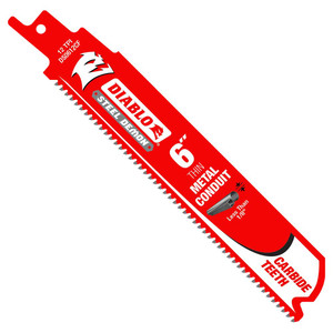 Diablo DS0612CF3 6-Inch 12 TPI Steel Demon Carbide Teeth Reciprocating Saw Blades for Thin Metal Conduit - 3 Pack