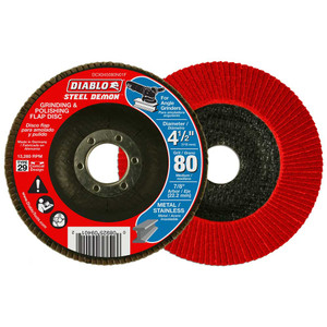 Diablo DCX045080N01F 4-1/2-Inch 80-Grit Type 29 Steel Demon Flap Disc for Metal