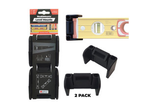 StealthMounts Level Mounts 2-pack in black, shown in retail packaging with installation diagrams, two individual mounts.