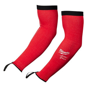 Two Red 16" ANSI/ISEA 105-2016 Cut Level 3 Protective Sleeves displayed side by side.