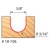 Freud 18-106 3/16" Round Nose Router Bit