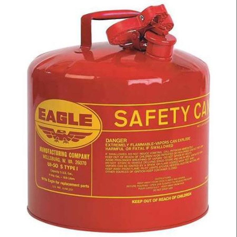 Eagle Mfg. UI50FS 5 Gallon Red Type 1 Safety Gas Can with Funnel