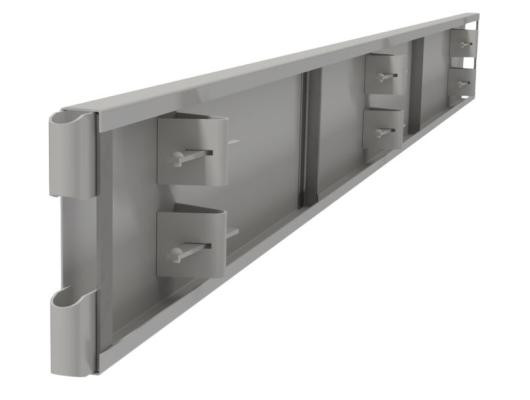 Metal Forms Corporation 412-001 12" x 10' Steel Straight 3 Pocket Forms