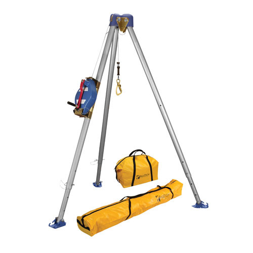 FallTech 7500 11' Confined Space Tripod System with 60' Galvanized Steel SRL-R