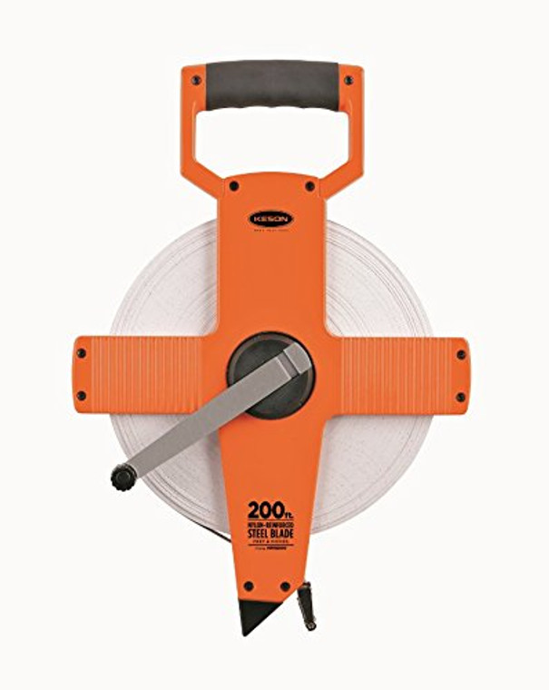 Keson NR18200 200 Ft. Steel Tape with Nylon Coating In Inches - Plastic Housing