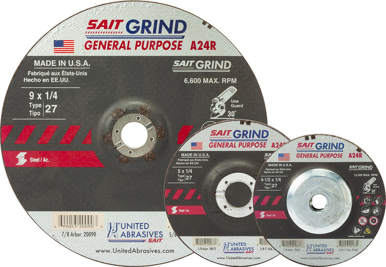 United Abrasives 20086 7" x 1/4" x 5/8-11 Metal Grinding Disc