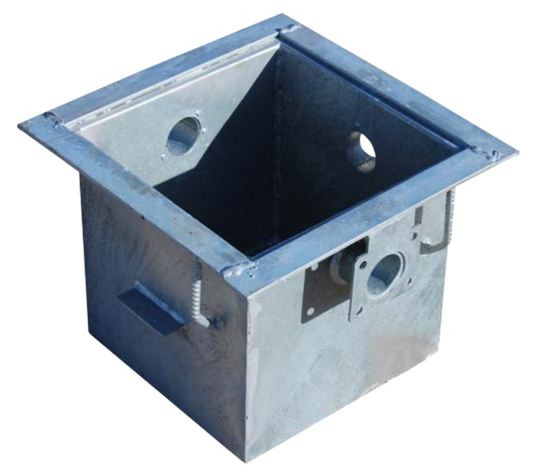Norstar (U-Drain) #29186 Residential Galv. 12" x 12" x 12" Sump Pit with 2 Inlets and Lid