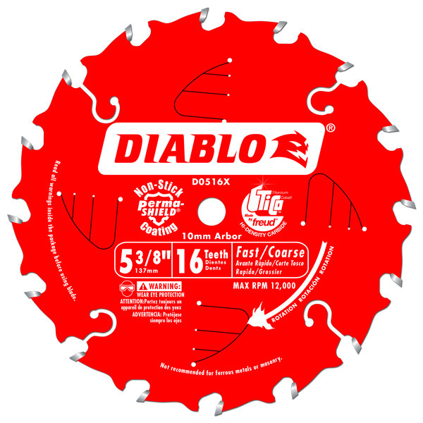 Diablo D0516X 5-3/8" x 10mm x 16T Framing Blade