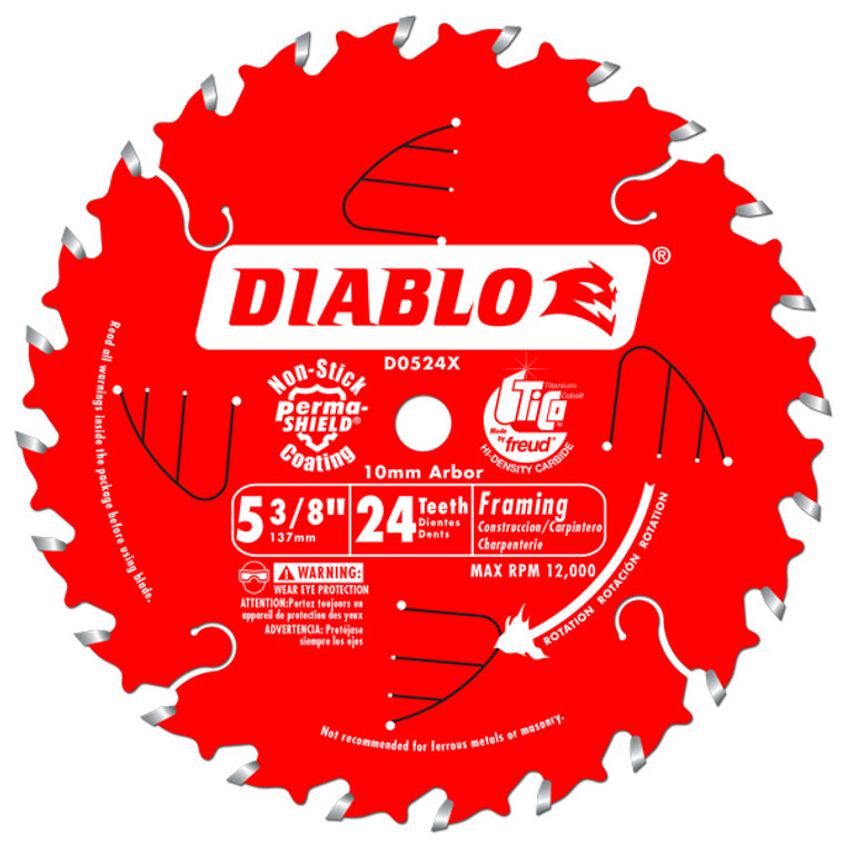 Diablo D0524X 5-3/8" x 10mm x 24T Framing Blade