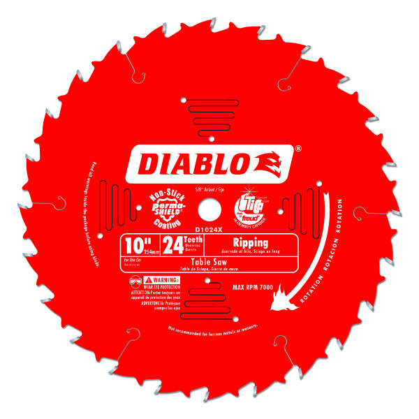 Diablo D1024X 10" x 5/8" x 24T Ripping Saw Blade