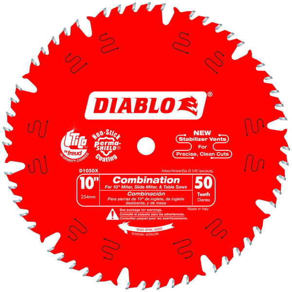 Diablo D1050X 10" x 5/8" x 50T Combo Saw Blade
