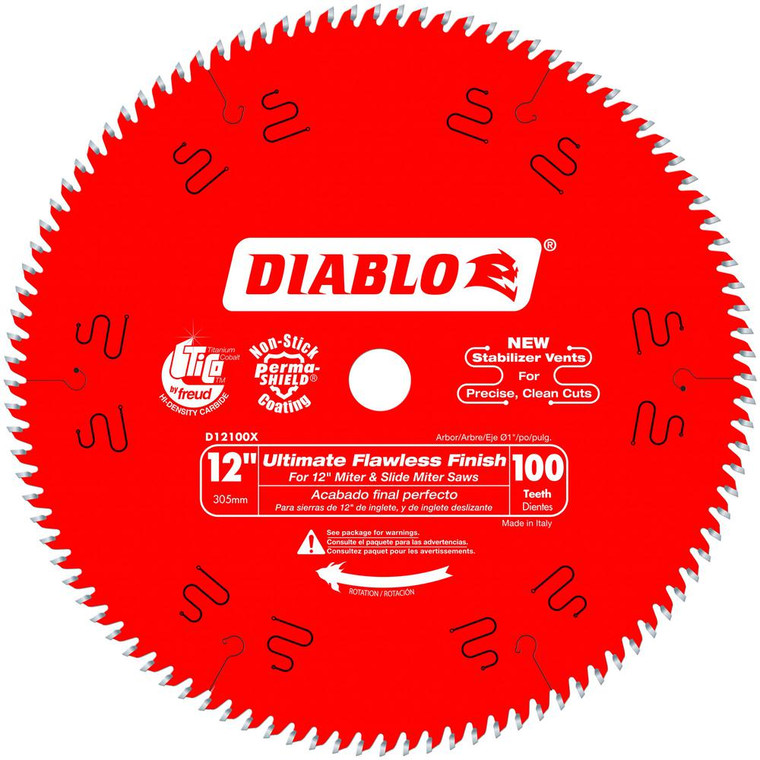 Diablo D12100X 12" x 1" x 100T Ultra Fine Saw Blade