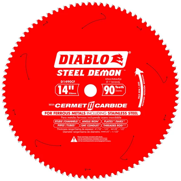 Diablo D1490CF 14" x 1" x 90T Steel Demon Blade