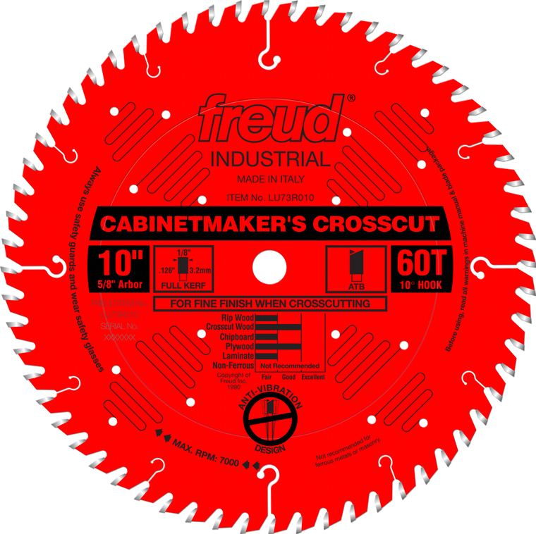 Freud LU73R010 10" x 60T Cabinetmakers Crosscut Blade