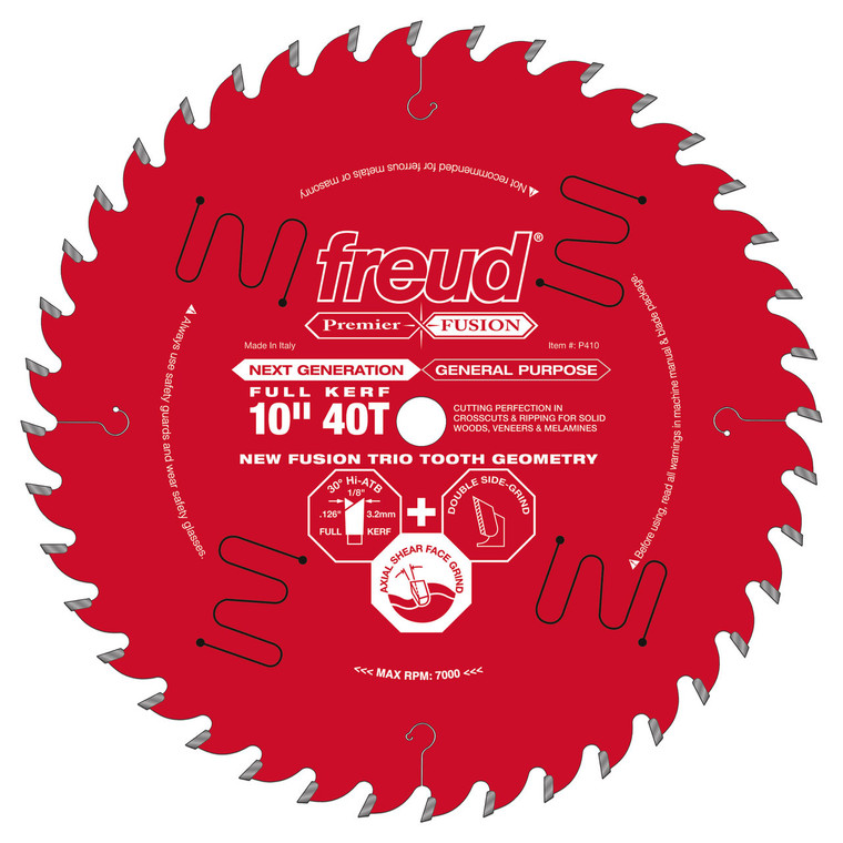 Freud P410 10" x 40T Premier Fusion Blade