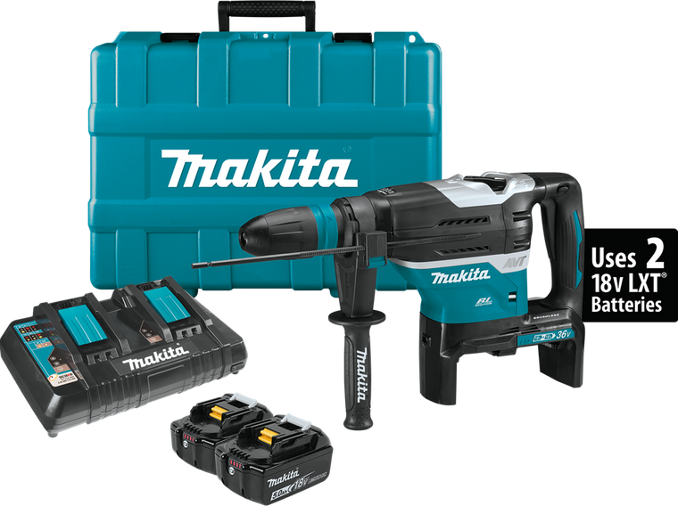 Makita XRH07PTU 18-Volt X2 (36V) 1-9/16" AVT SDS MAX Rotary Hammer Kit