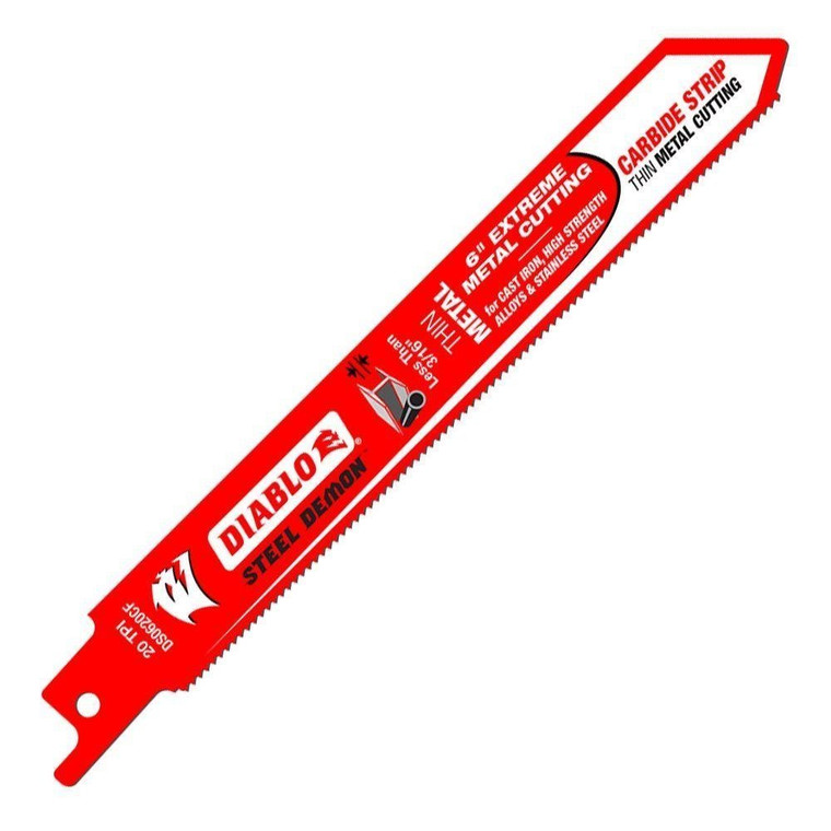 Diablo DS0620CF 6" Carbide Strip Steel Demon Reciprocating Blade