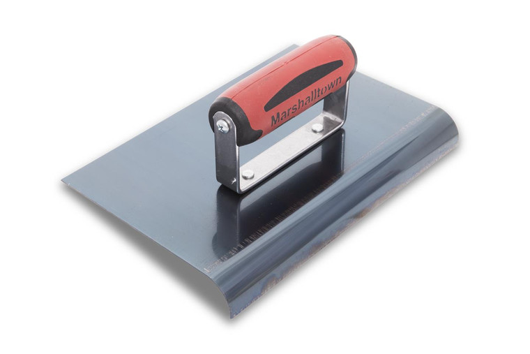 Marshalltown #14160 9" X 6" Blue Steel Edger with Durasoft Handle 3/8" Radius 1/2"Lip