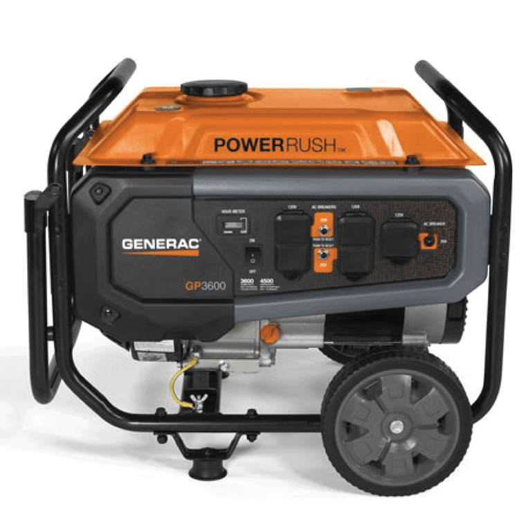 Generac 7678 GP3600 3600 Watt Generator With Wheel Kit