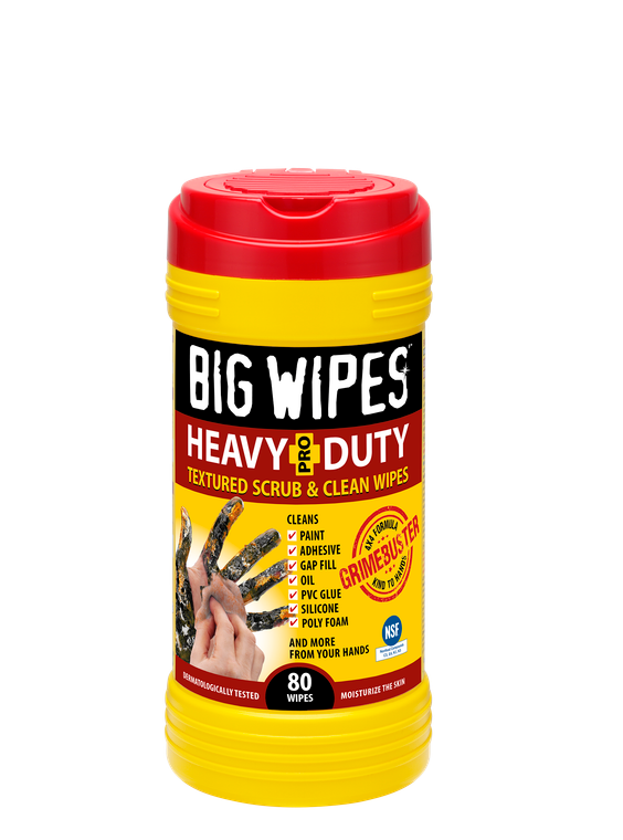 A container of Big Wipes 6002-0046-02 Heavy Duty Antibacterial Wipes 80 Ct. on a white background.