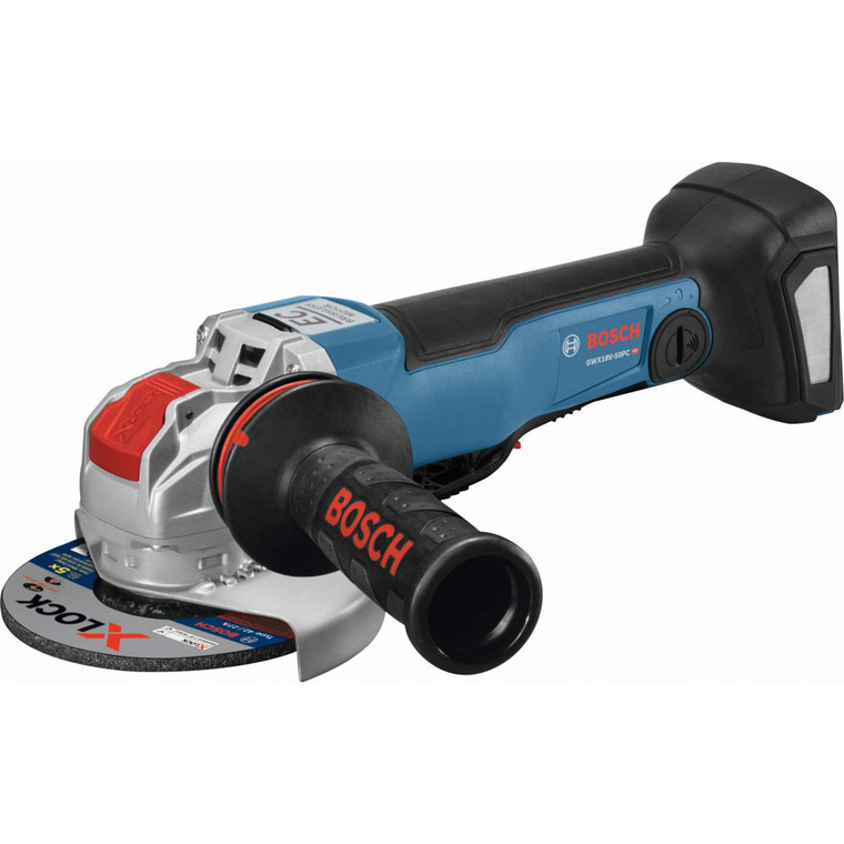 Bosch GWX18V-50PCN 18V X-LOCK EC Brushless Connected-Ready 4-1/2-Inch – 5-Inch Angle Grinder with No Lock-On Paddle Switch (Bare Tool)