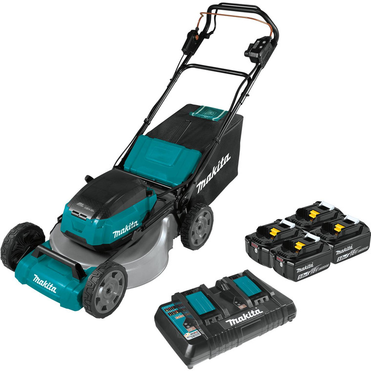 Makita XML08PT1 36V (18V X2) LXT Brushless 21" Self‑Propelled Commercial Lawn Mower Kit with 4 Batteries