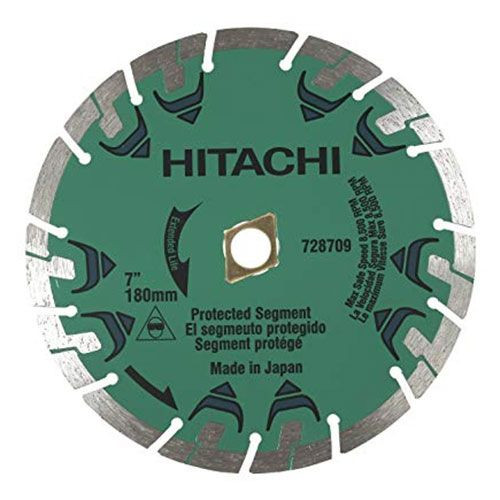 Hitachi 728709 7-Inch Dry Cut Segmented Rim Diamond Saw Blade for
