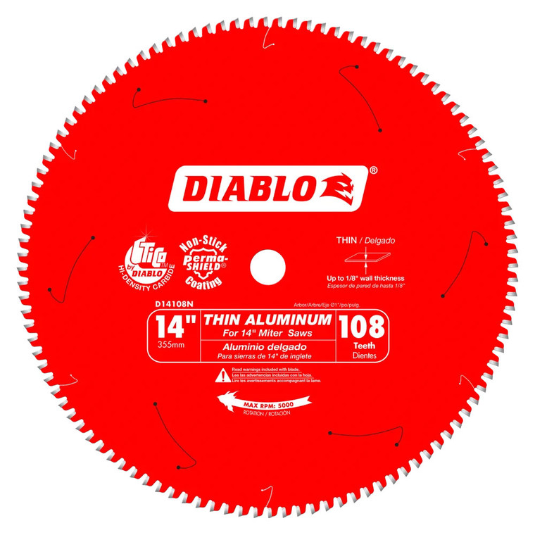 Diablo D14108N 14-Inch x 108-Tooth Thin Aluminum Cutting Saw Blade