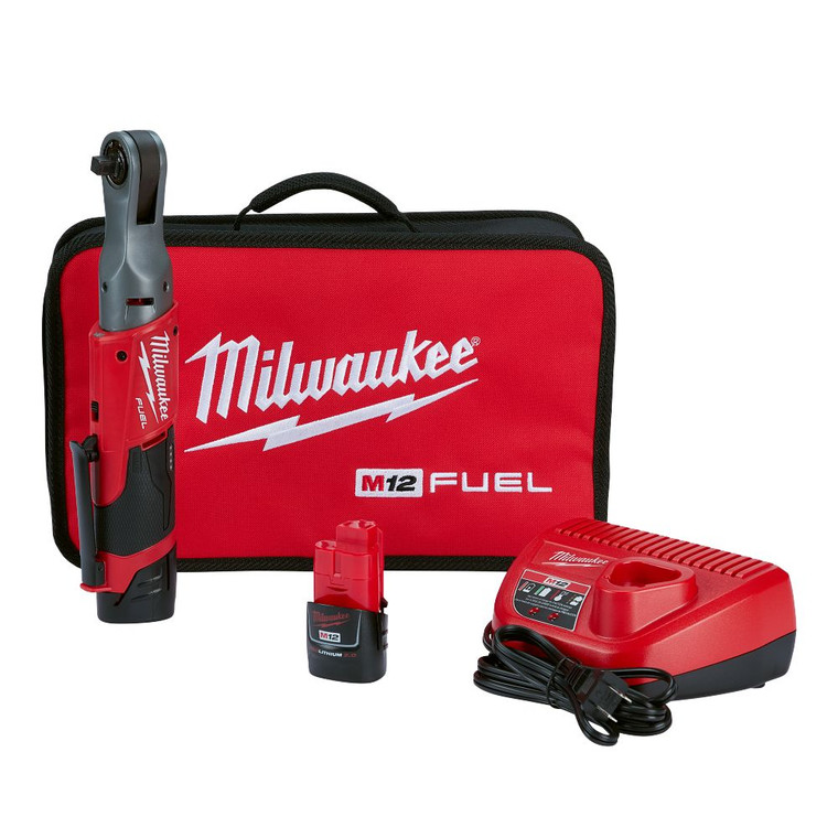 Milwaukee 2557-22 M12 FUEL 3/8-Inch Ratchet 2 Battery Kit