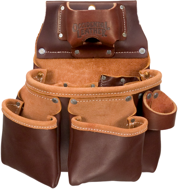 Occidental Leather 5018DB 3-Pouch Pro Tool Bag With Tape Holder - Cafe