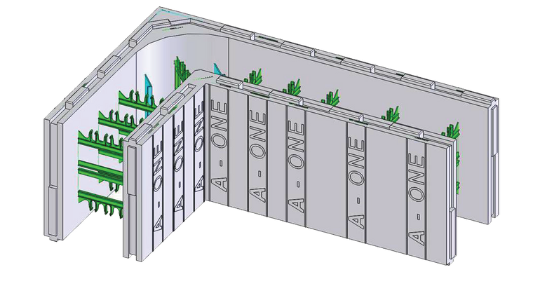 A-ONE ICF 6" SS 90-Degree Reversible Corner Forms