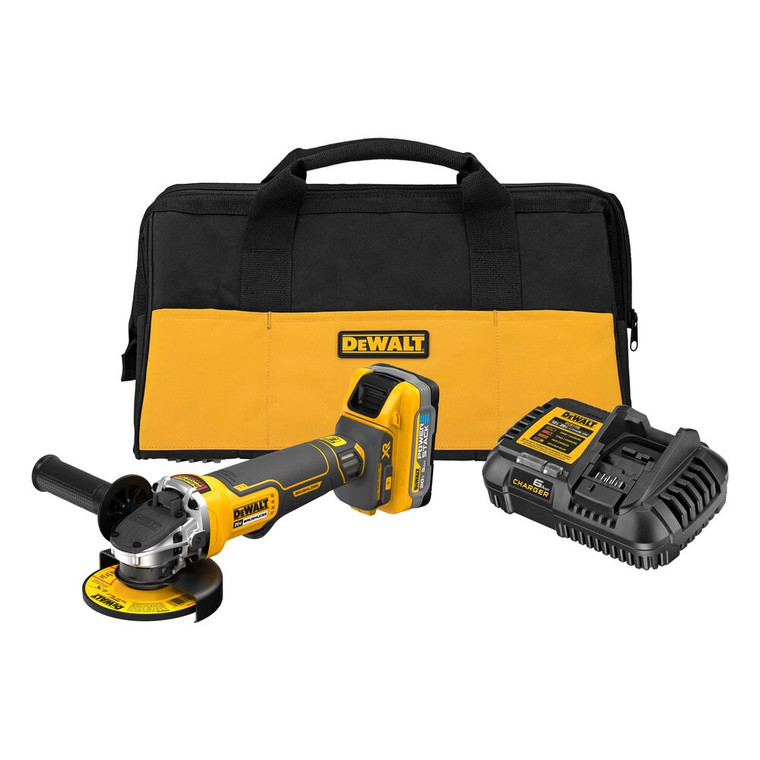 DeWalt DCG413H1 20V MAX XR Brushless Cordless 4-1/2-Inch Paddle Switch Small Angle Grinder Kit With POWERSTACK 5AH Battery