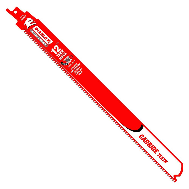 Diablo DS1208CF10 12-Inch 8 TPI Steel Demon Carbide Teeth Reciprocating Saw Blades for Thick Metal - 10 Pack