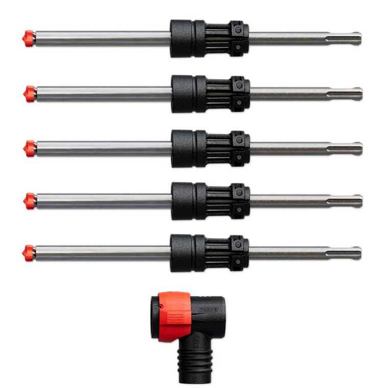 Diablo DMAPLA4510-S6 AMPED 5/8-Inch x 8-Inch x 14-Inch Rebar Demon SDS-Plus 4-Cutter Full Carbide Head Dust Extraction Hammer Drill Bits - 5 Pack