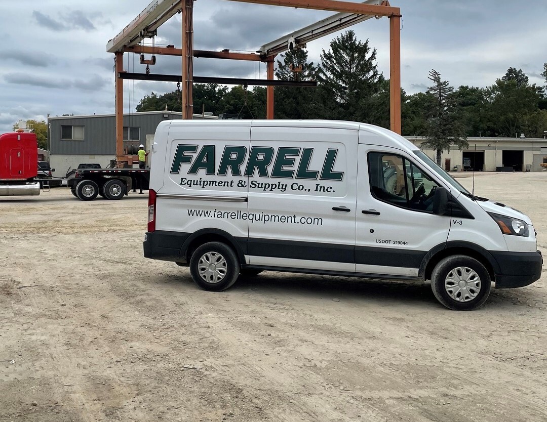 Farrell Equipment Van on a jobsite.