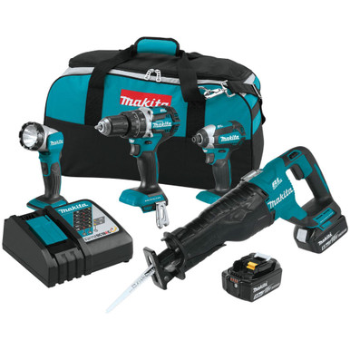 Makita XT447T 18 Volt LXT Lithium-Ion 4-Piece Combo Kit